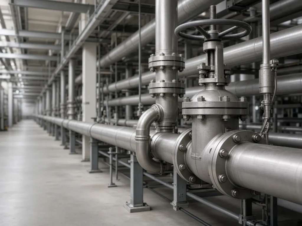 Planta de aire industrial Válvulas y tuberías de planta de gases